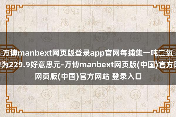 万博manbext网页版登录app官网每捕集一吨二氧化碳的老本约为229.9好意思元-万博manbext网页版(中国)官方网站 登录入口